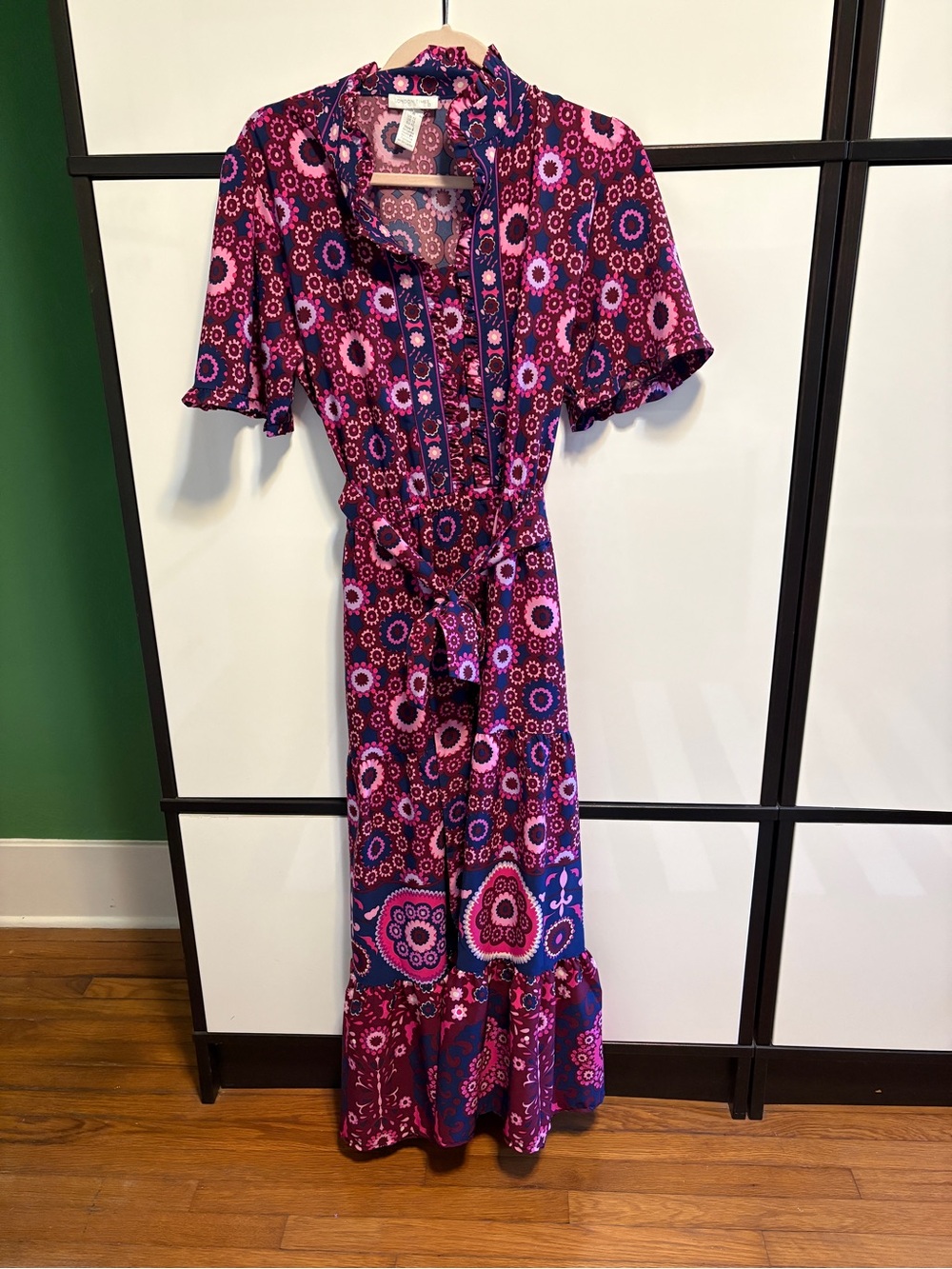 London Times Purple Floral Print Maxi Dress